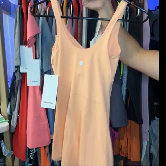 Lululemon  Align Tank Dress Peach Bellini Size 0 - Picture 4 of 5